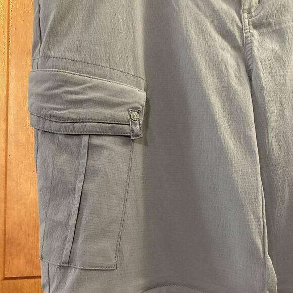 Prana Women’s Convertible Hiking Cargo Pants Sz 12 New Rip Stop Gray Stretch - Picture 7 of 11
